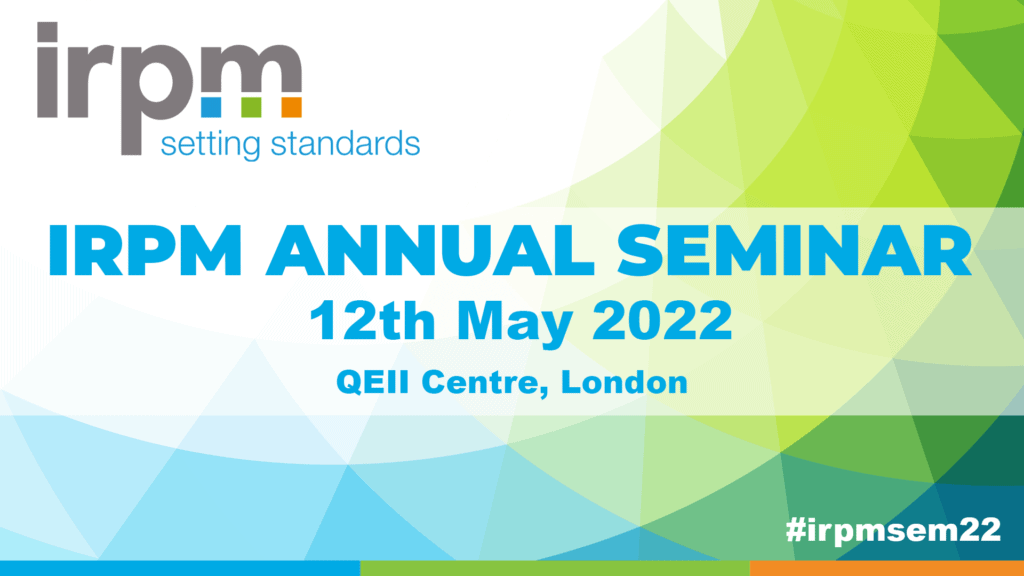 IRPM Annual Seminar 12 May 2022 promotional banner