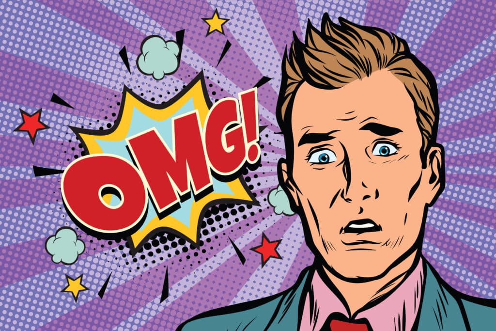 Omg,Pop,Art,Man,Surprise,Illustration.,Comic,Text,Bubble.,Human