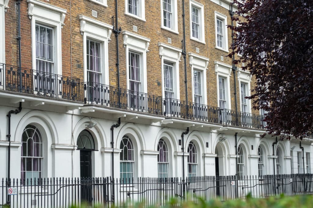 Georgian London townhouses in London
