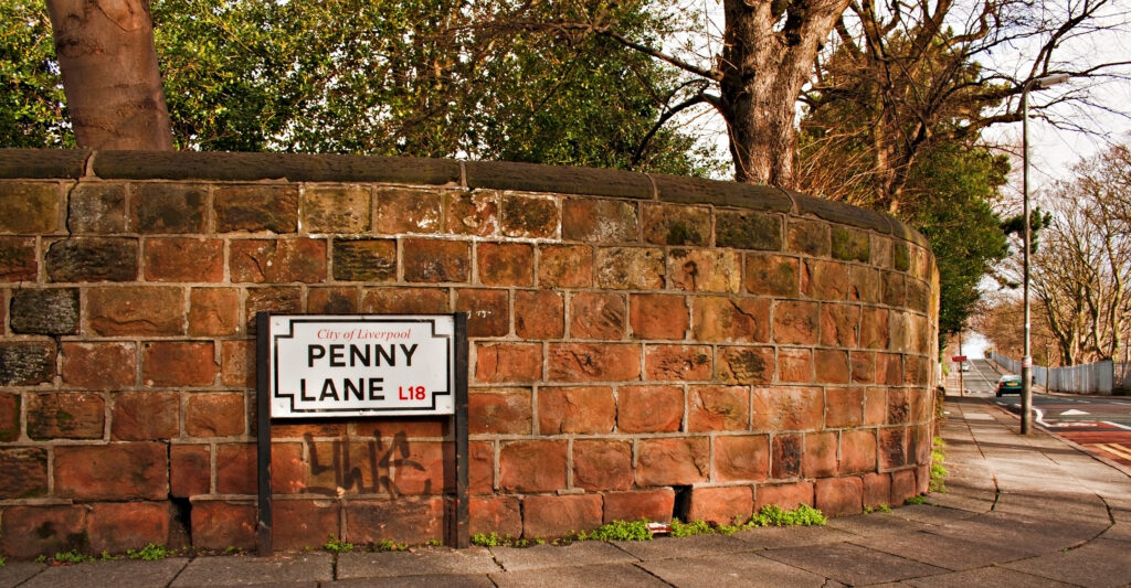 Penny Lane street sign Made famous by the Beatles song